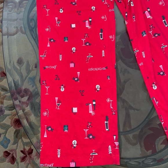 Super cute red pajamas y2k comfy sleepwear pants Christmas Santa night bottoms - Picture 2 of 7